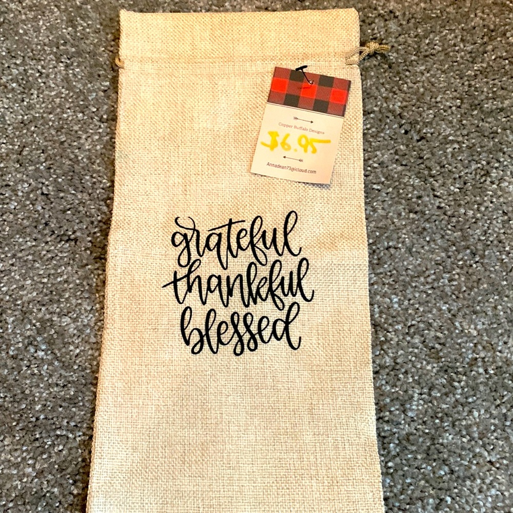 Burlap wine bag